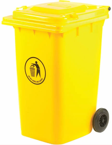 Outdoor 240L Plastic Wheel Dustbin – Standard Size Dustbin, Garbage Bin – Yellow