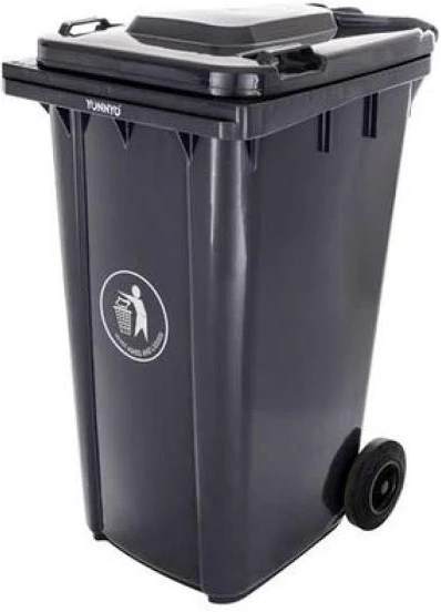 Outdoor 120L Plastic Dustbin Waste Bin, 120 Litres Dustbin – Black