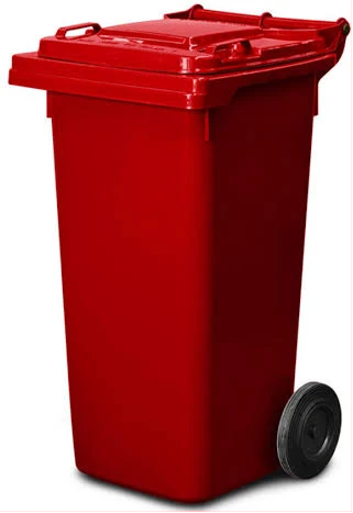 Outdoor 120L Plastic Dustbin Waste Bin, 120 Litres Garbage Bin – Red