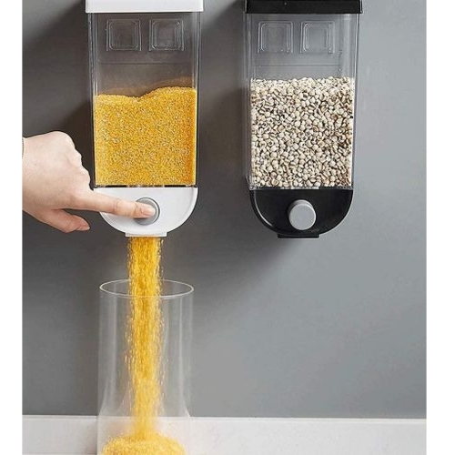 Wall-mounted Cereal Dispenser White And Black
